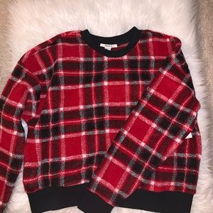 Red and black plaid sweater brand new